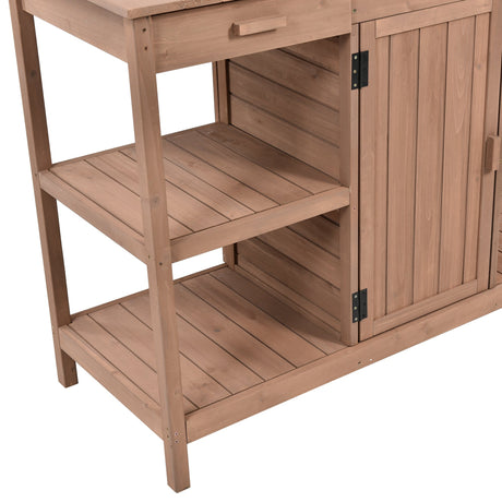 TOPMAX 66" Large Outdoor Farmhouse Wooden Potting Bench Table HouseOfZazla