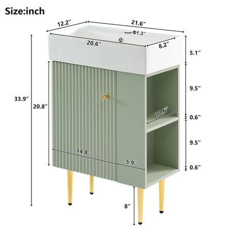 Bathroom Vanity, Combo Cabinet, Bathroom Storage Cabinet, Single Ceramic Sink HouseOfZazla