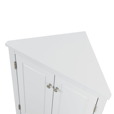 Triangle Bathroom Storage Cabinet With Adjustable Shelves, Freestanding Floor Cabinet For Home Kitchen HouseOfZazla
