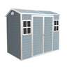 Resin Outdoor Storage Shed With Two - Window And Double - Door, Plastic Shed With Floor For Gargen, Patio, Yard, Lawn HouseOfZazla