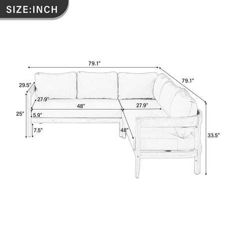 U_Style Acacia Solid Wood Patio Furniture Set HouseOfZazla