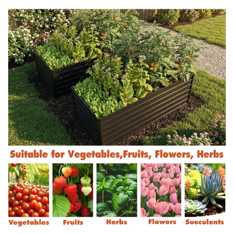 2-Pack 6x3x2 FT Galvanized Metal Raised Garden Beds HouseOfZazla