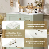 Bathroom Vanity, Modern Bathroom Cabinet With Sink Combo Set, Bathroom Storage Cabinet With A Soft Closing Door And 3 Drawers, Solid Wood Frame