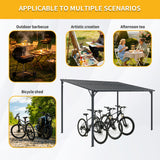 Outdoor Pergola 12' x 8' Galvanized Steel Lean-to Wall-Mounted