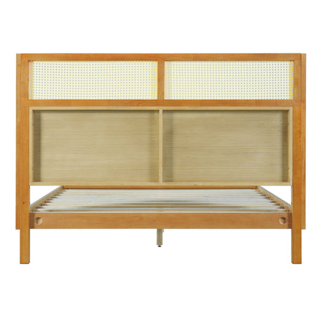 Premium Rubber Wood Platform Queen Bed Frame with Headboard HouseOfZazla