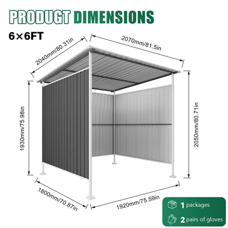 Outdoor Pergola, Bike Storage Shed, Grill Gazebo For Patio - Gray HouseOfZazla