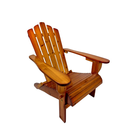 Foldable Solid Wood Adirondack Chair in Oak Finish HouseOfZazla