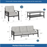 Patio Furniture Set with Coffee Table and Cushions for Backyard