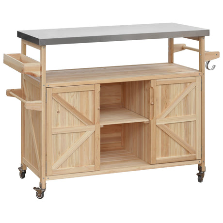 K&K Outdoor Kitchen Island, Rolling Bar Cart & Storage Cabinet HouseOfZazla