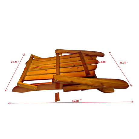 Foldable Solid Wood Adirondack Chair in Oak Finish HouseOfZazla