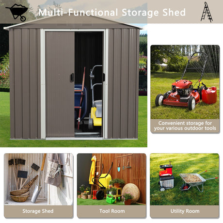 Outdoor Metal Storage Shed With Window HouseOfZazla