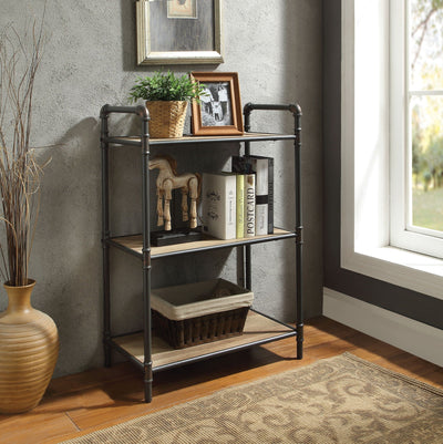 Itzel Antique Bookshelf - Gray / Oak