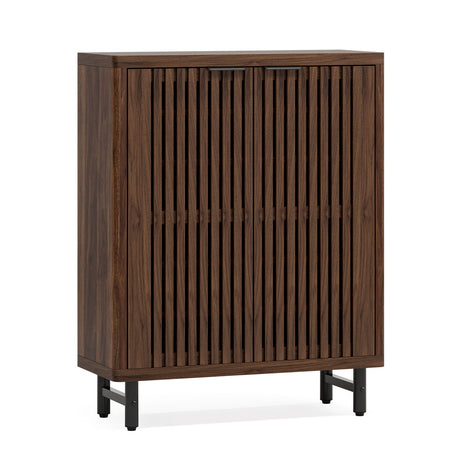 6 Tier Shoe Cabinet With Louvered Doors HouseOfZazla