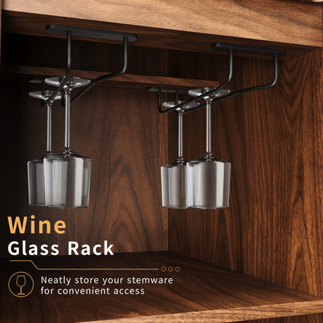 53.2" Fluted Buffet Wine Cabinet with Mini Fridge Nook HouseOfZazla