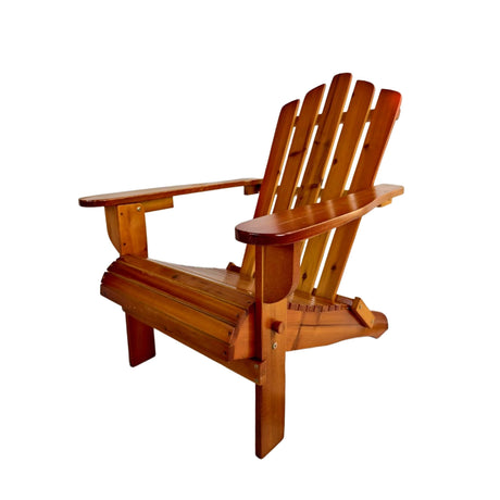 Foldable Solid Wood Adirondack Chair in Oak Finish HouseOfZazla
