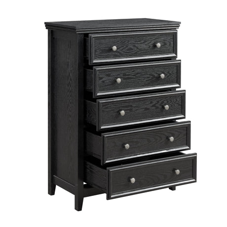 Modern 5-Drawer Black Dresser for Living Room Storage HouseOfZazla