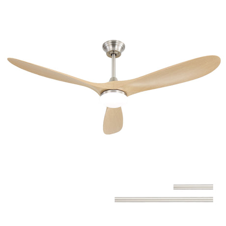 Smart Ceiling Fan With Lights, 3 Blades, Reversible Quiet DC Motor For Indoor HouseOfZazla
