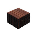 Interlocking Deck Tiles Striped Pattern, Square Acacia Hardwood Outdoor Flooring For Patio, Bancony, Pool Side HouseOfZazla