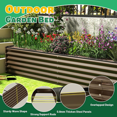 6x3x1.5ft Galvanized Raised Garden Bed HouseOfZazla