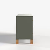 6-Drawer Double Dresser in Olive