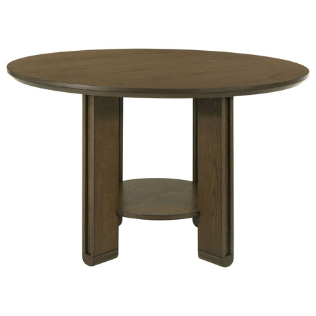 Crispin - 5 Piece Round Dining Table Set With Upholstered Chairs - Brown HouseOfZazla