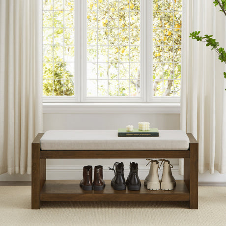 40" Accent Bench with Lower Shelf Shoe Rack HouseOfZazla