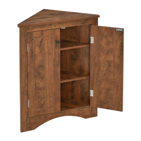 Triangle Bathroom Storage Cabinet With Adjustable Shelves, Freestanding Floor Cabinet For Home Kitchen HouseOfZazla