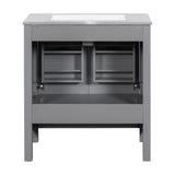Bathroom Vanity With Single Sink, Combo Cabinet Undermount Sink, Bathroom Storage Cabinet With Two Doors And A Drawer, Soft Closing, Multifunctional Storage, Solid Wood Frame