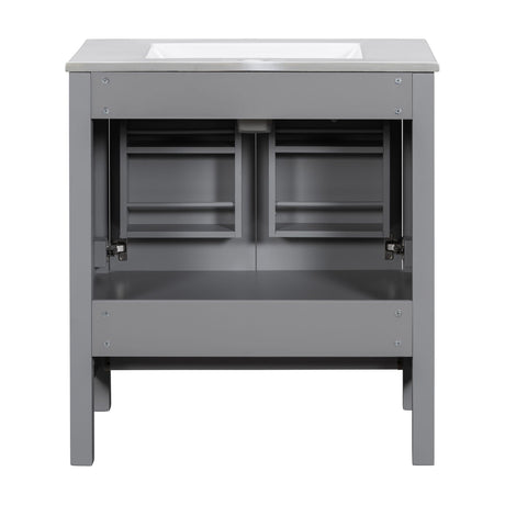 Bathroom Vanity With Single Sink, Combo Cabinet Undermount Sink, Bathroom Storage Cabinet With Two Doors And A Drawer, Soft Closing, Multifunctional Storage, Solid Wood Frame HouseOfZazla