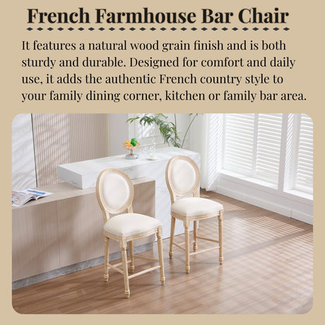 French Country 26'' Height Bar Chairs Set of 2 HouseOfZazla