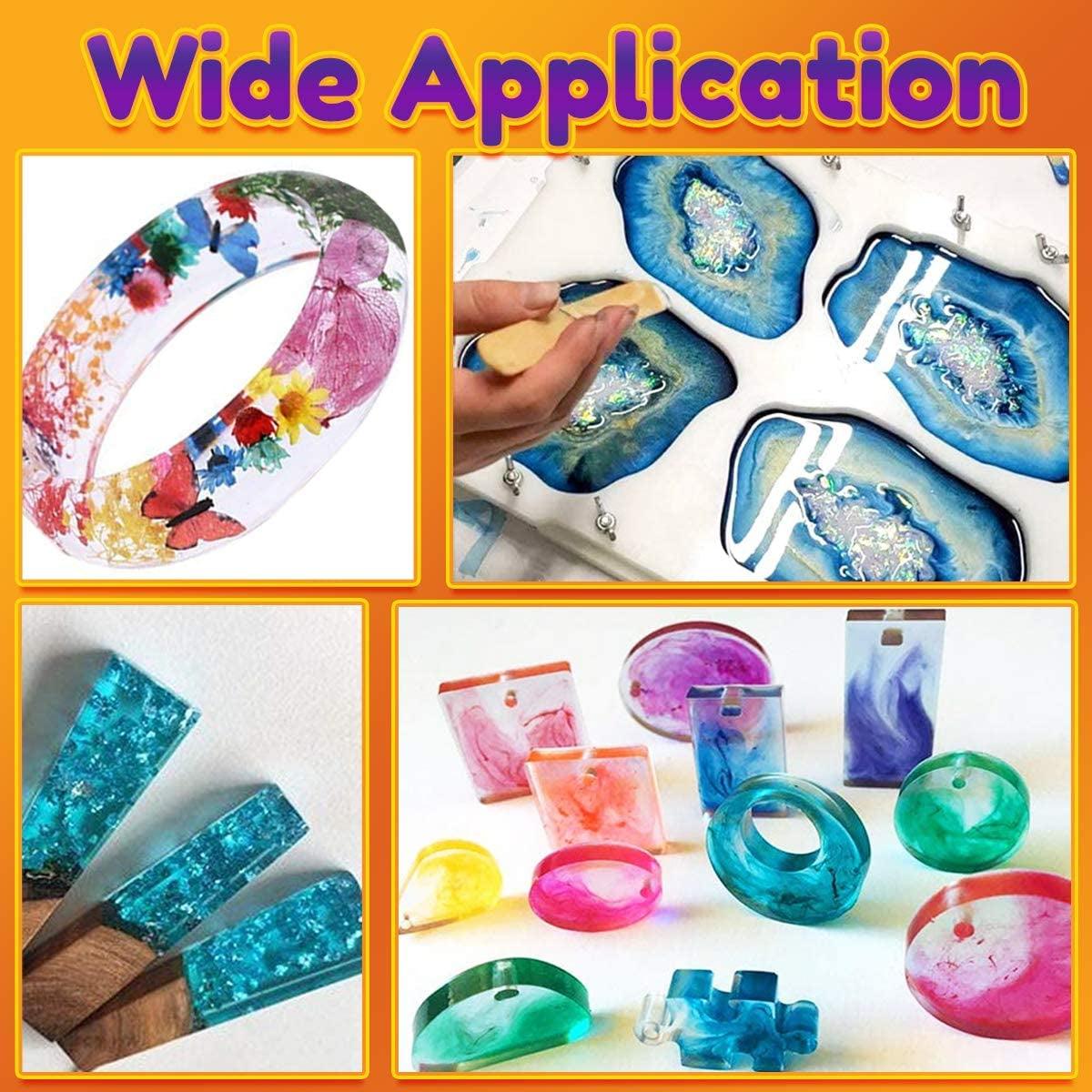 Resin Molds Kit, UV Epoxy Resin Supplies for Beginners Tools Set with  Silicone Molds, DIY Pendant Charms, Glitters, Dried Flowers, Foil Flakes  for Jewelry Making Arts Crafts Kit, Instruction Included