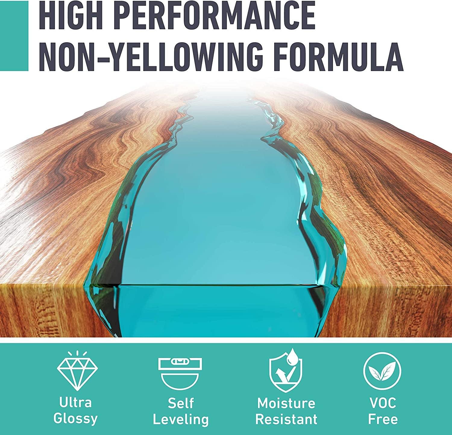 Epoxy Resin Kit, 1 Gallon High-Performance Self-Leveling, Crystal Clear and Ultra-Glossy, Perfect for Table Tops, Crafts WoodArtSupply