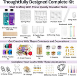 Epoxy Resin Kit 208 Pcs Make Jewelry with Epoxy Resin Starter Kit Molds Silicone Kit Bundle Dried Flowers, Mica WoodArtSupply