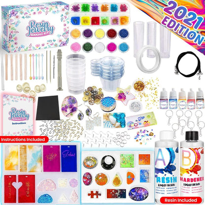 Epoxy Resin Molds Jewelry Making Kit Silicone Mold Kit Dried Flowers, Arts and Crafts Supplies - WoodArtSupply