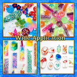 Epoxy Resin Silicone Molds Starter Kit All in One Home Decor Art Clear Craft Kit Storage Bag Spoons Gold Foil Flakes WoodArtSupply