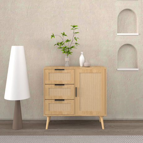 Dresser With Drawers And Adjustable Shelf - Antique Natural / Rattan HouseOfZazla