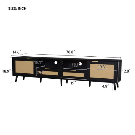 TV Stand Media Console With Cable Management HouseOfZazla