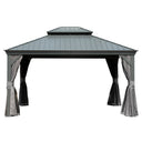 10' x 14' Hardtop Gazebo with Galvanized Steel Double Roof HouseOfZazla