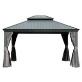 10' x 14' Hardtop Gazebo with Galvanized Steel Double Roof