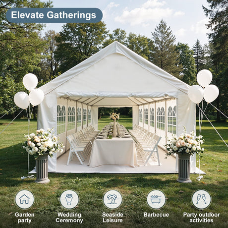 20'x40' Carport Car Canopy Party Tent with Removable Sidewalls HouseOfZazla