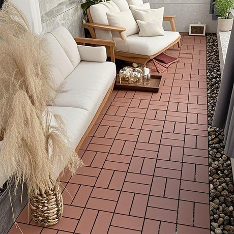 Plastic Interlocking Deck Tiles Patio Deck Tiles Waterproof Outdoor Use HouseOfZazla