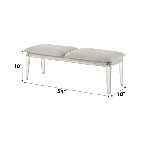Laveda Boucle Bench - Light Gray / White HouseOfZazla