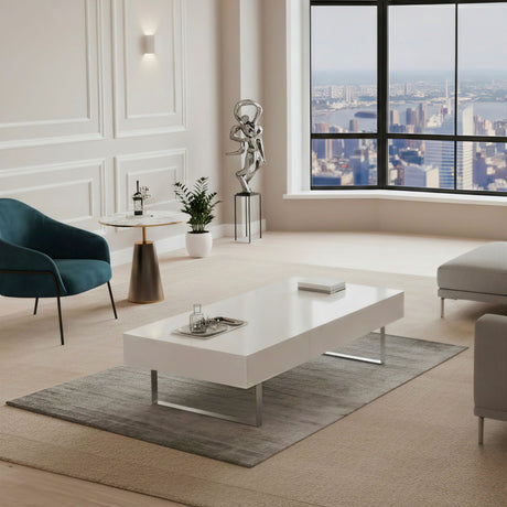 Rectangular Coffee Table With Hidden Storage HouseOfZazla