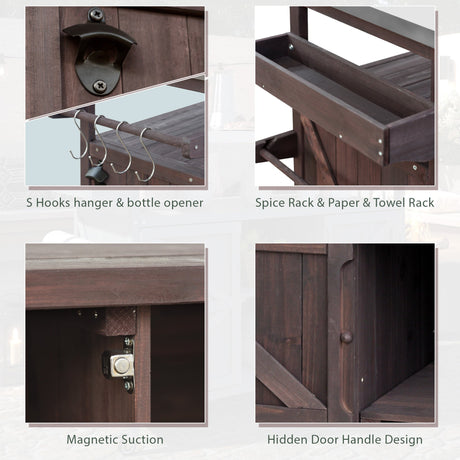 K&K Outdoor Kitchen Island, Rolling Bar Cart & Storage Cabinet HouseOfZazla