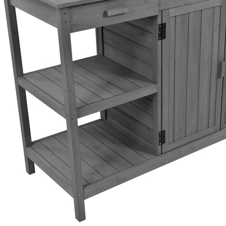 Topmax 66'' Large Outdoor Farmhouse Wooden Potting Bench Table HouseOfZazla
