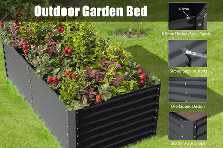 8×4×1.5 ft Galvanized Raised Garden Bed HouseOfZazla