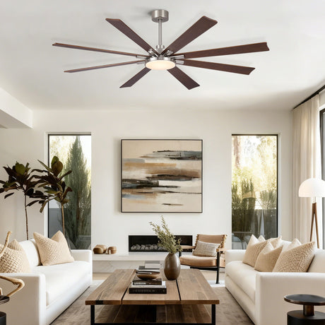 Large Ceiling Fan With Dimmable LED Light 8 Blades Remote Control, Reversible DC Motor HouseOfZazla