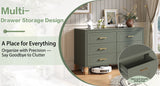 6-Drawer Double Dresser in Olive