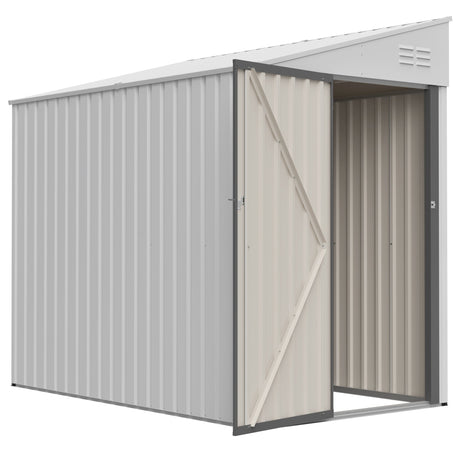 White 4' x 7' Lean-To Storage Shed HouseOfZazla