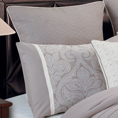Winthrop Grey Damask Jacquard 9 Pc Comforter Set HouseOfZazla